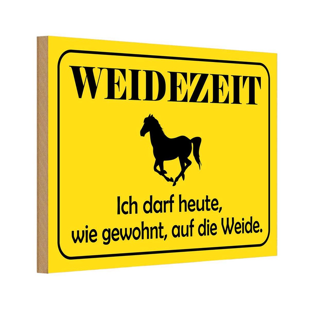[LA-111818-H] Holzschild 20x30 cm Weidenzeit Pferd Tier Haustier