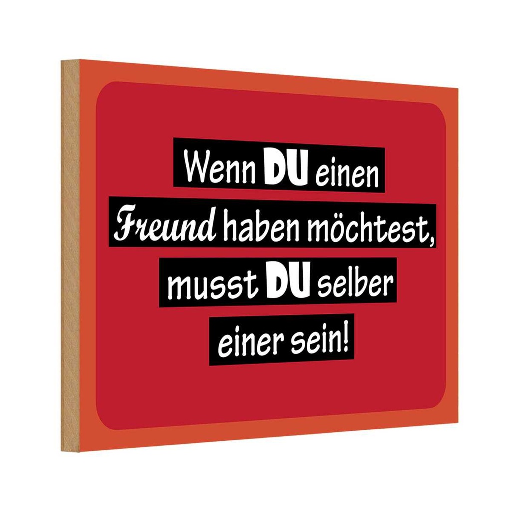 [LA-111819-H] Holzschild 20x30 cm wenn du einen Freund haben möchtest Spruch Zitat