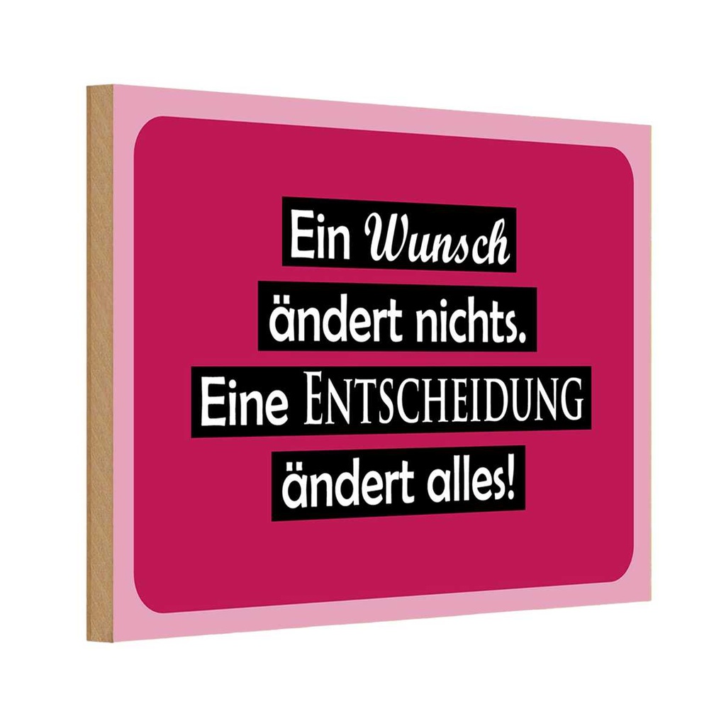 [LA-111821-H] Holzschild 20x30 cm Ein Wunsch ändert nichts Spruch Zitat