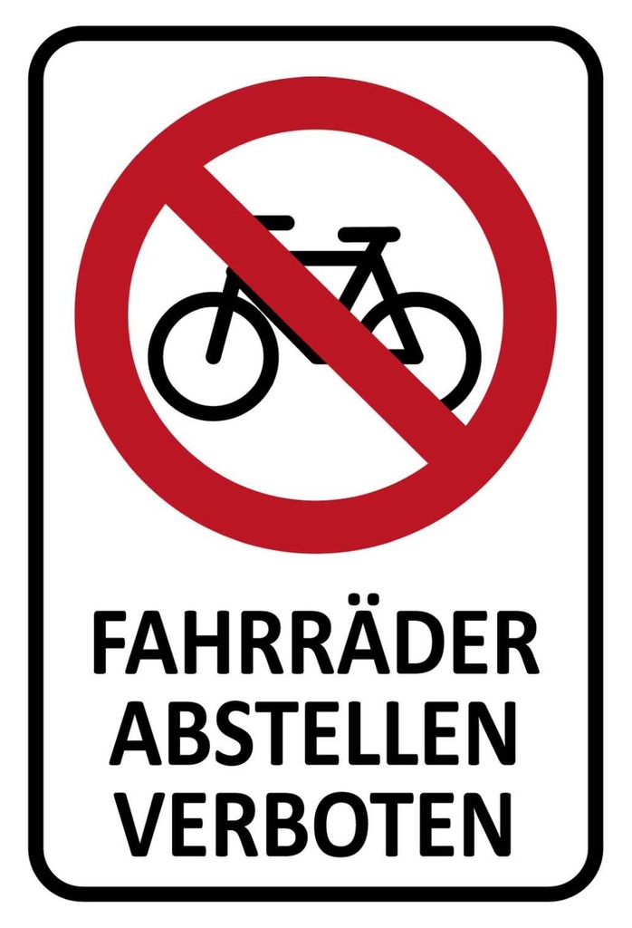 [LA-111834-H] Holzschild 30x20 cm Fahrräder abstellen verboten Warnschild Hinweisschild