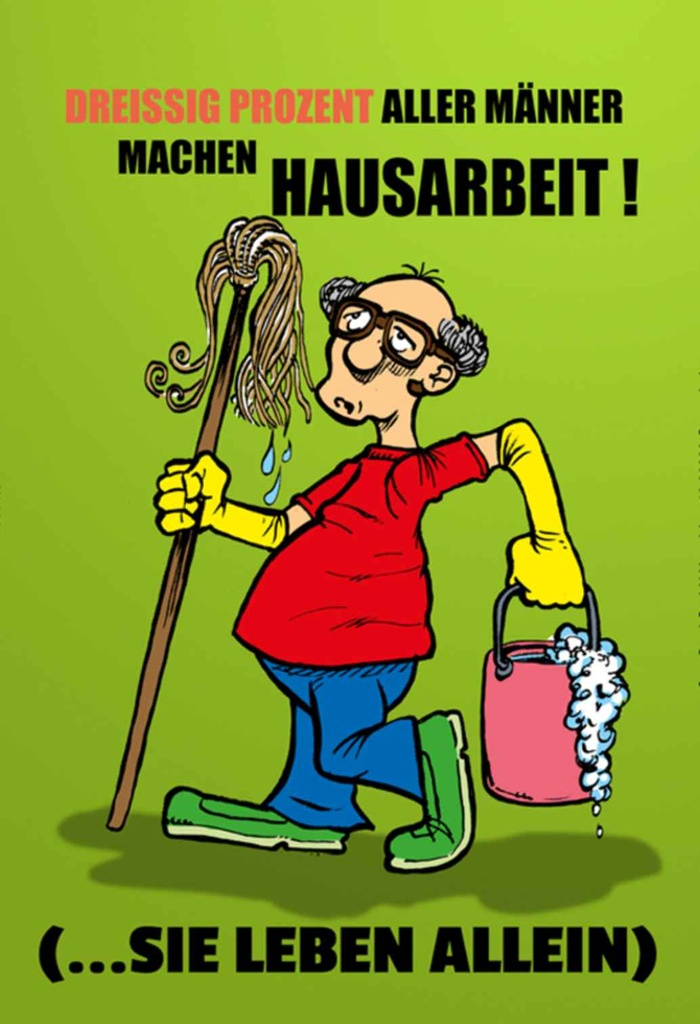 [LA-111842-H] Holzschild 30x20 cm 30% aller Männer machen Hausarbeit