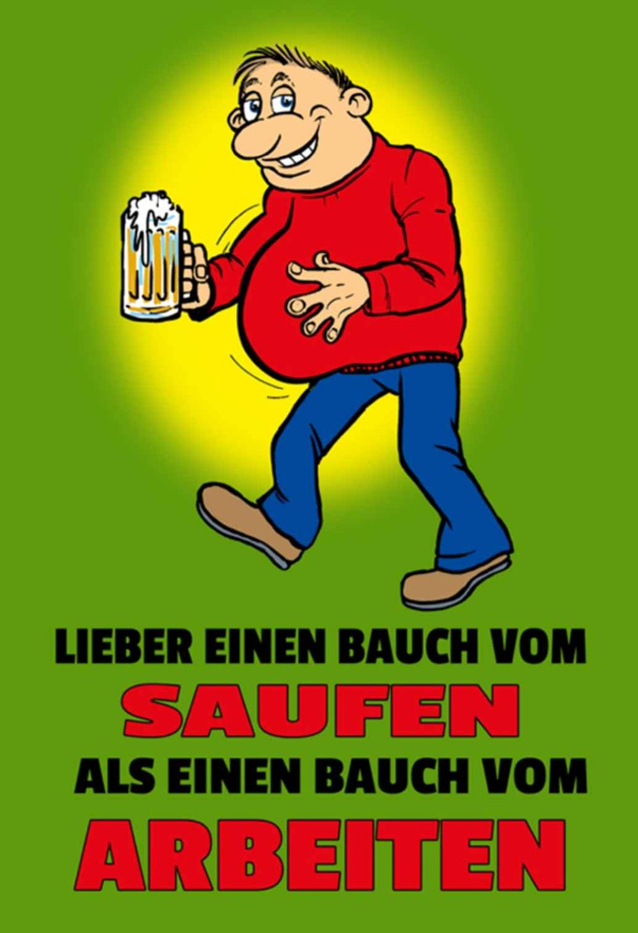 [LA-111857-H] Holzschild 30x20 cm Lieber Bauch vom Saufen als Dekoration