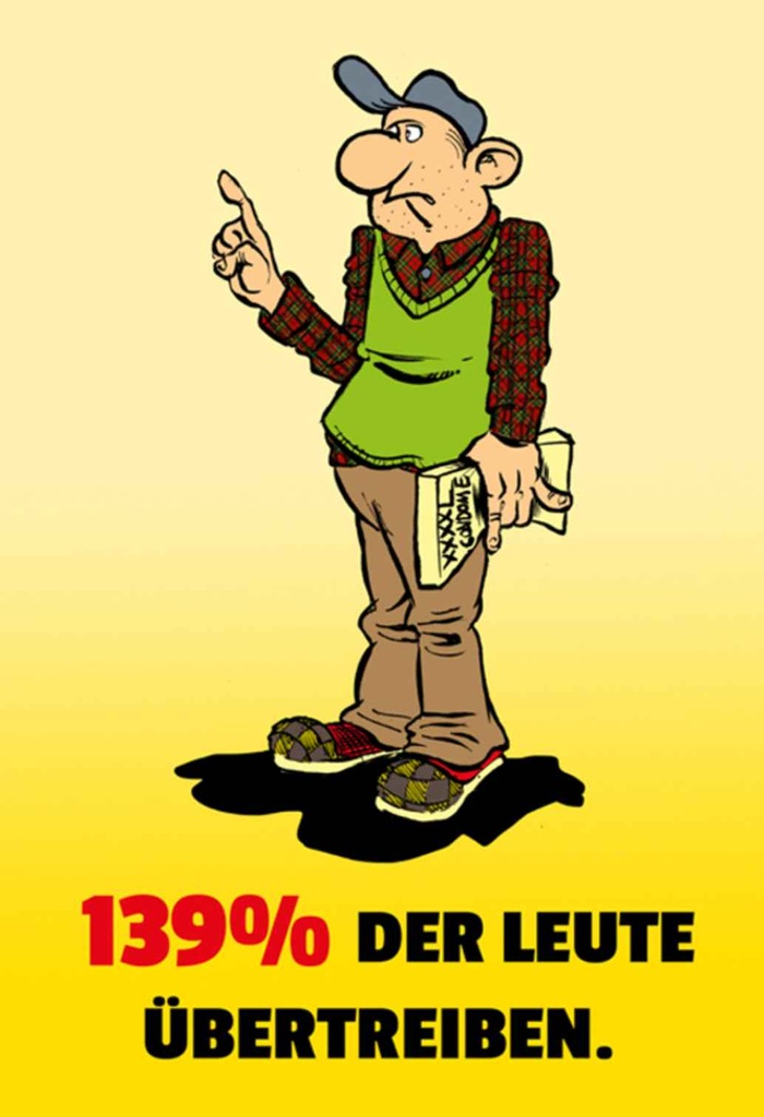 [LA-111871-H] Holzschild 30x20 cm 139% der Leute übertreiben Dekoration
