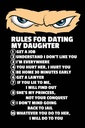 Holzschild 30x20 cm Rules for dating my daughter Ninja Spruch Zitat