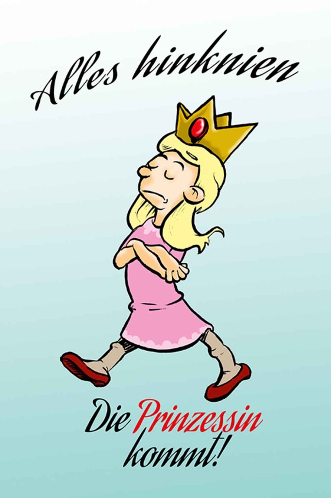 [LA-111892-H] Holzschild 30x20 cm Alles hinknien Prinzessin kommt