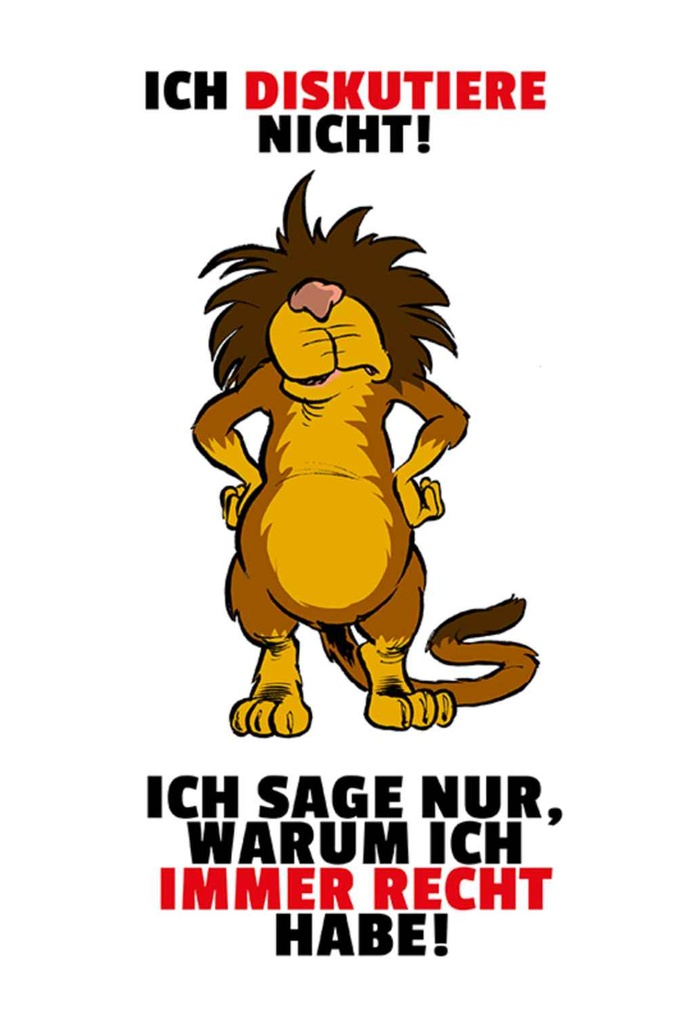 [LA-111911-H] Holzschild 30x20 cm Ich diskutiere nicht habe Recht Spruch Zitat