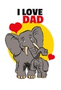 Holzschild 30x20 cm I love Dad Elefanten Tier Haustier
