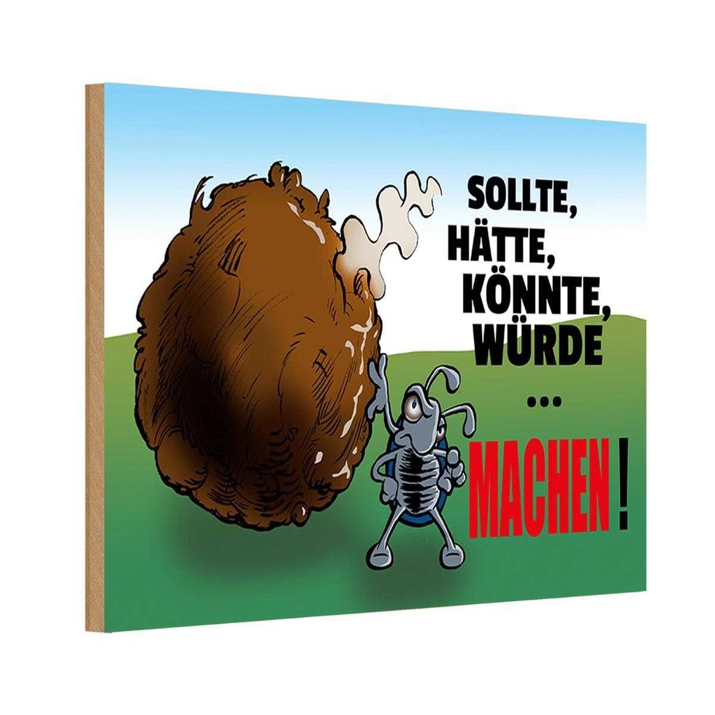 [LA-111932-H] Holzschild 20x30 cm Sollte hätte könnte Machen Dekoration