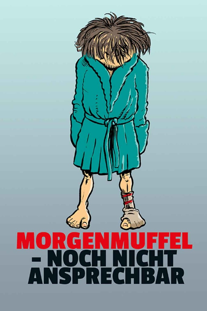[LA-111971-H] Holzschild 30x20 cm Morgenmuffel noch nicht ansprechbar Spruch Zitat