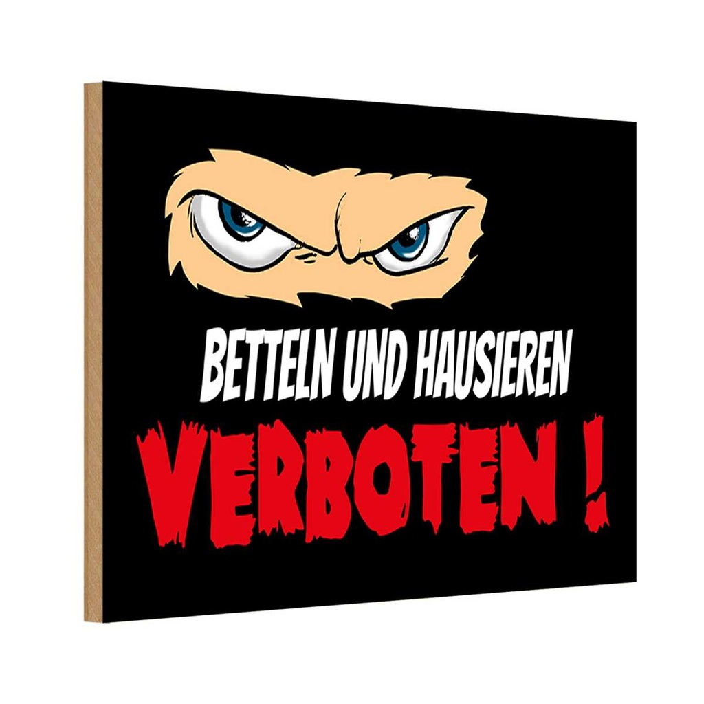 [LA-112184-H] Holzschild 20x30 cm Betteln und Hausieren verboten