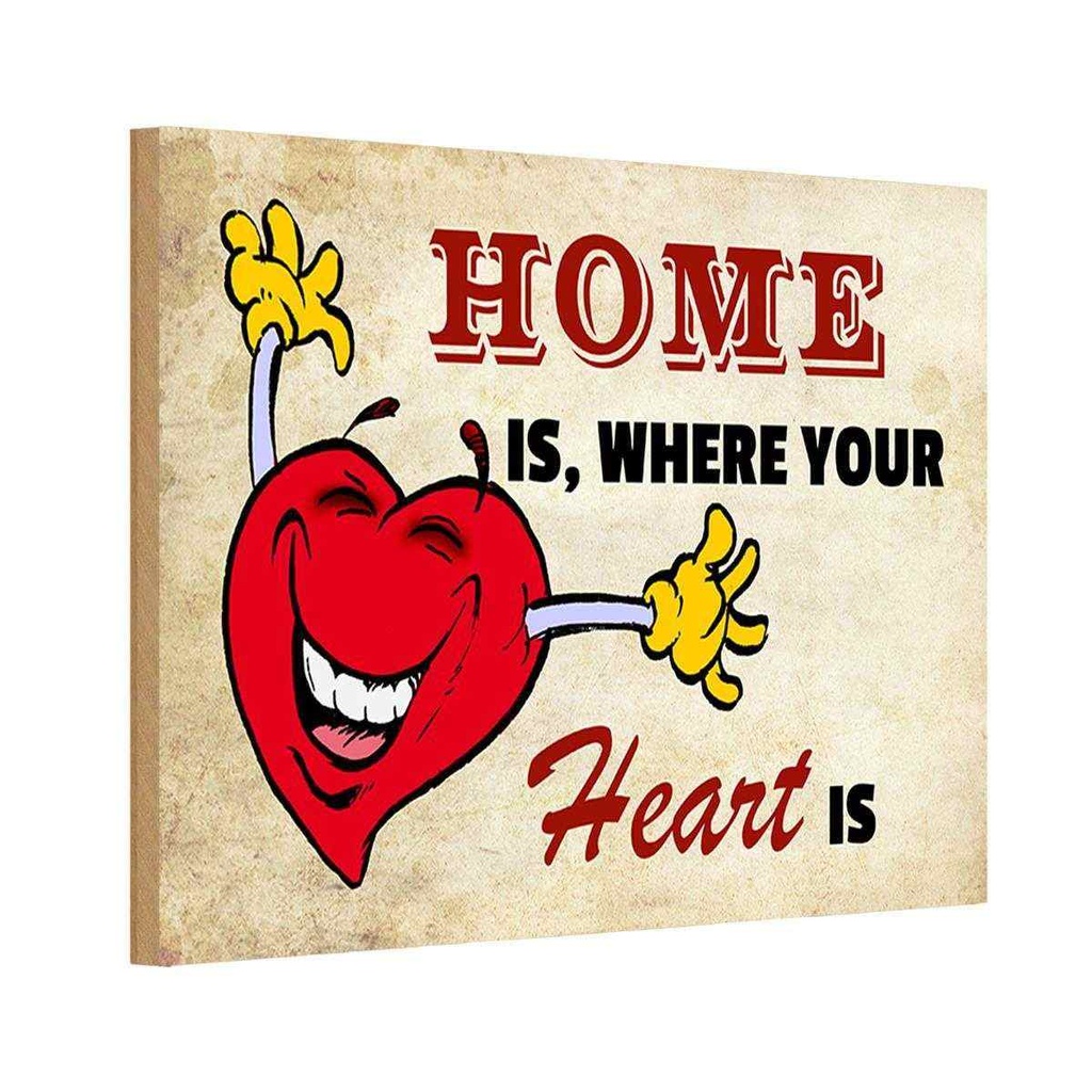 [LA-112196-H] Holzschild 20x30 cm Home is where your Heart Dekoration