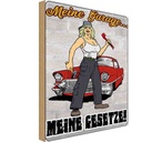 Holzschild 30x20 cm Pinup Meine Garage Gesetze Pin Up