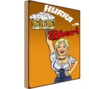 Holzschild 30x20 cm Pinup Alkohol Hurra! Bier Pin Up