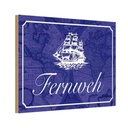 Holzschild 20x30 cm Fernweh Schiff Meer Abenteuer Reisen