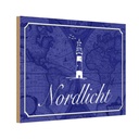 Holzschild 20x30 cm Nordlicht Meer Leuchtturm Europa
