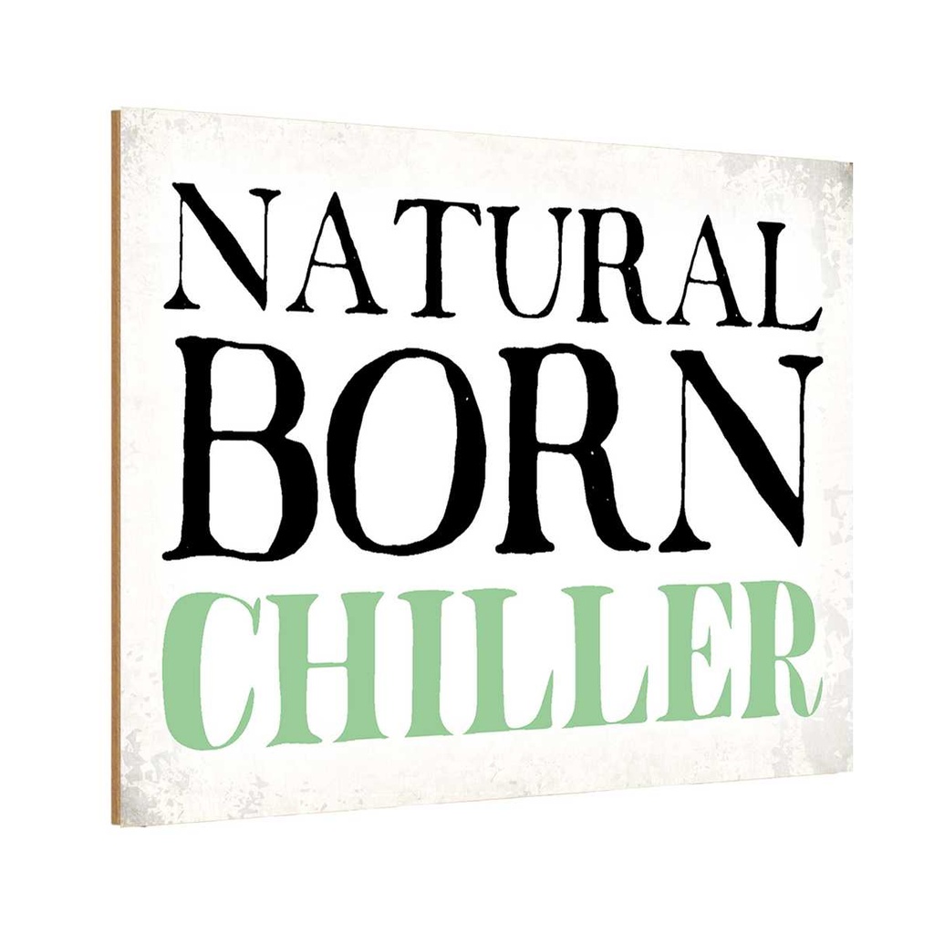 [LA-113419-H] Holzschild 20x30 cm natural born chiller Faultier Dekoration