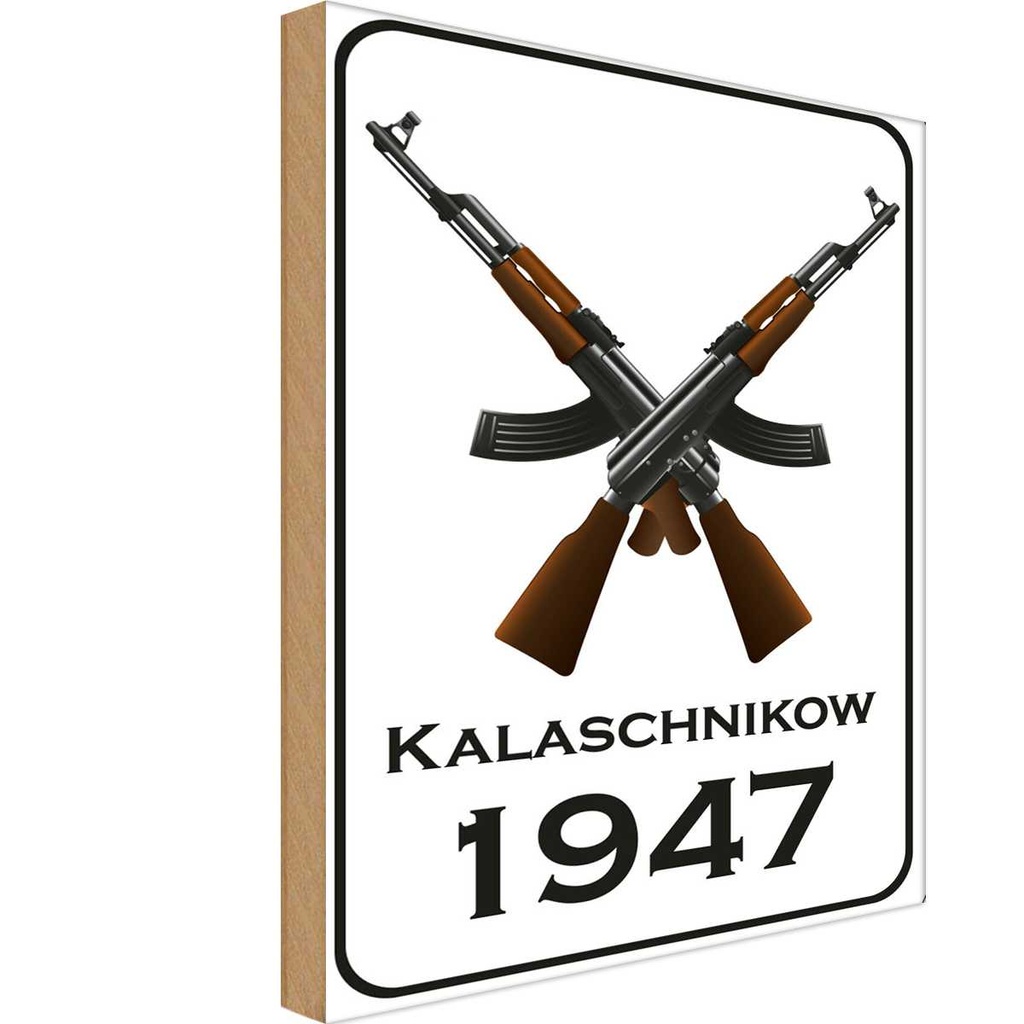 [LA-113510-H] Holzschild 30x20 cm Gewehr Kalaschnikow 1947 Dekoration