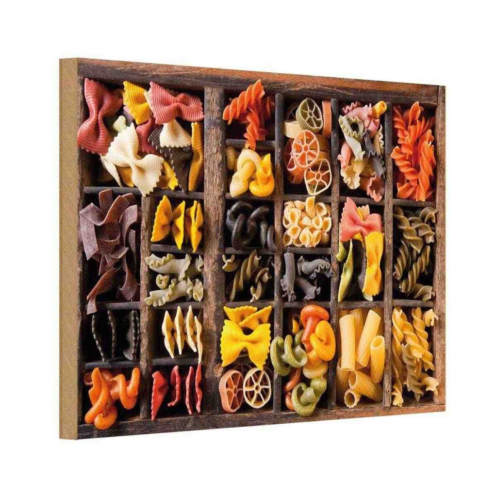 [LA-113562-H] Holzschild 20x30 cm Essen Nudeln Nudelarten Pasta Bildmotiv Trinken