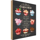 Holzschild 30x20 cm Rezept Cupcake 120G Butter Zucker England