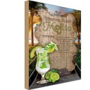 Holzschild 30x20 cm Rezept Mojito Zutaten Limette Minze England