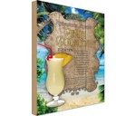 Holzschild 30x20 cm Rezept Pina Colada Zutaten Rum Ananas England