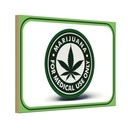 Holzschild 20x30 cm Marijuana for medical use only