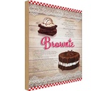 Holzschild 30x20 cm Rezept Brownie Zutaten 250g Butter England