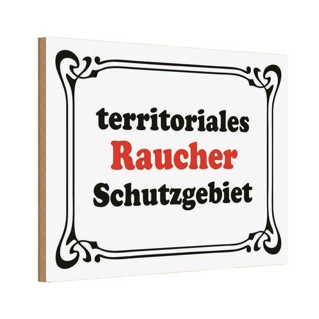 [LA-113863-H] Holzschild 20x30 cm Raucher Schutzgebiet
