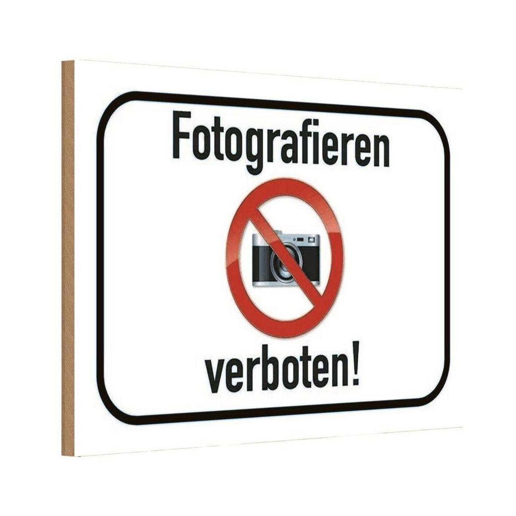 [LA-113871-H] Holzschild 20x30 cm Fotografieren verboten Warnschild Hinweisschild
