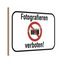 Holzschild 20x30 cm Fotografieren verboten Warnschild Hinweisschild