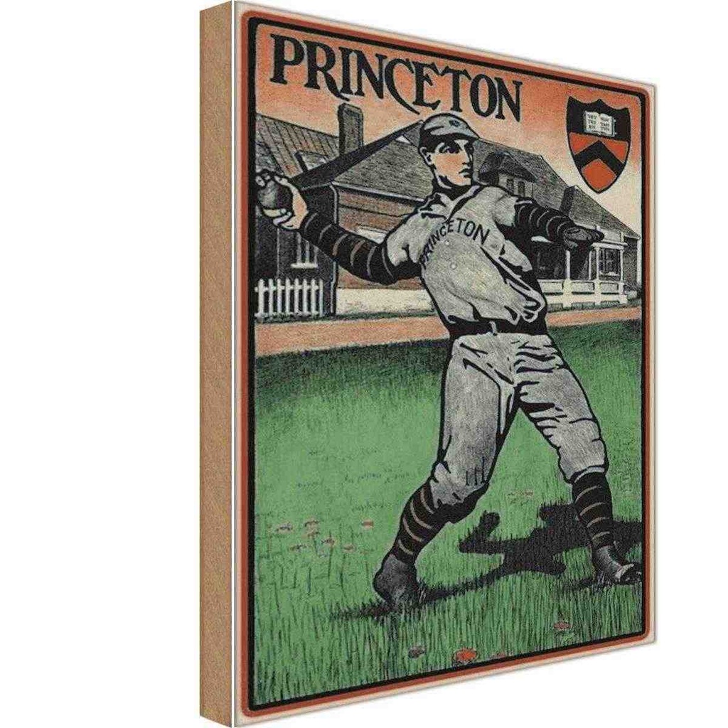 [LA-113896-H] Holzschild 30x20 cm Princeton Baseball Sport Hobby