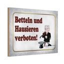 Holzschild 20x30 cm betteln Hausieren verboten Dekoration