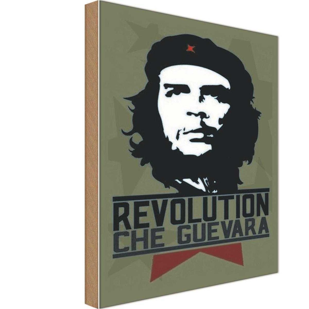 [LA-113912-H] Holzschild 30x20 cm Revolution Che Guevara Kuba Amerika USA