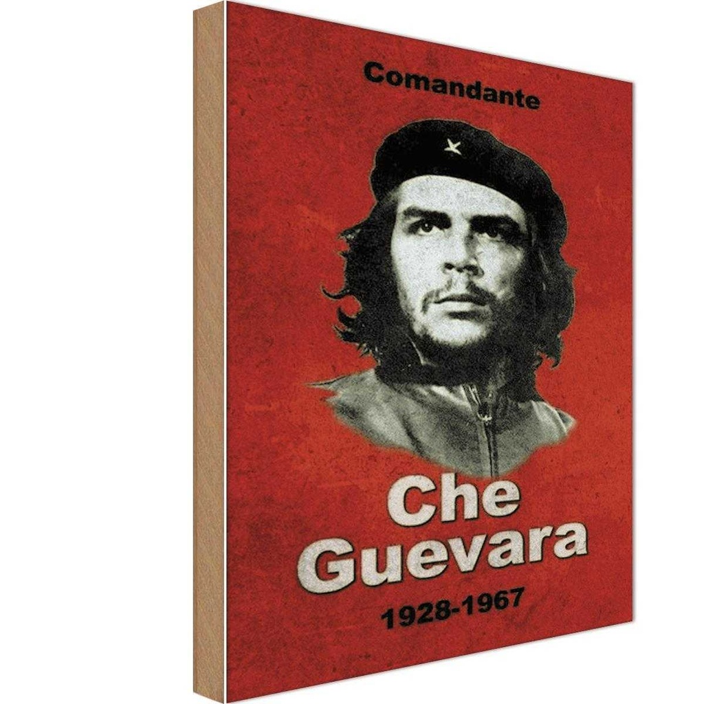 [LA-113914-H] Holzschild 30x20 cm Comandant Che Guevara 1928-1967 Dekoration