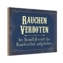 Holzschild 20x30 cm Rauchen verboten Im Brandfall Warnschild Hinweisschild