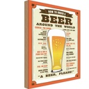 Holzschild 30x20 cm Bier Beer around the world beer please