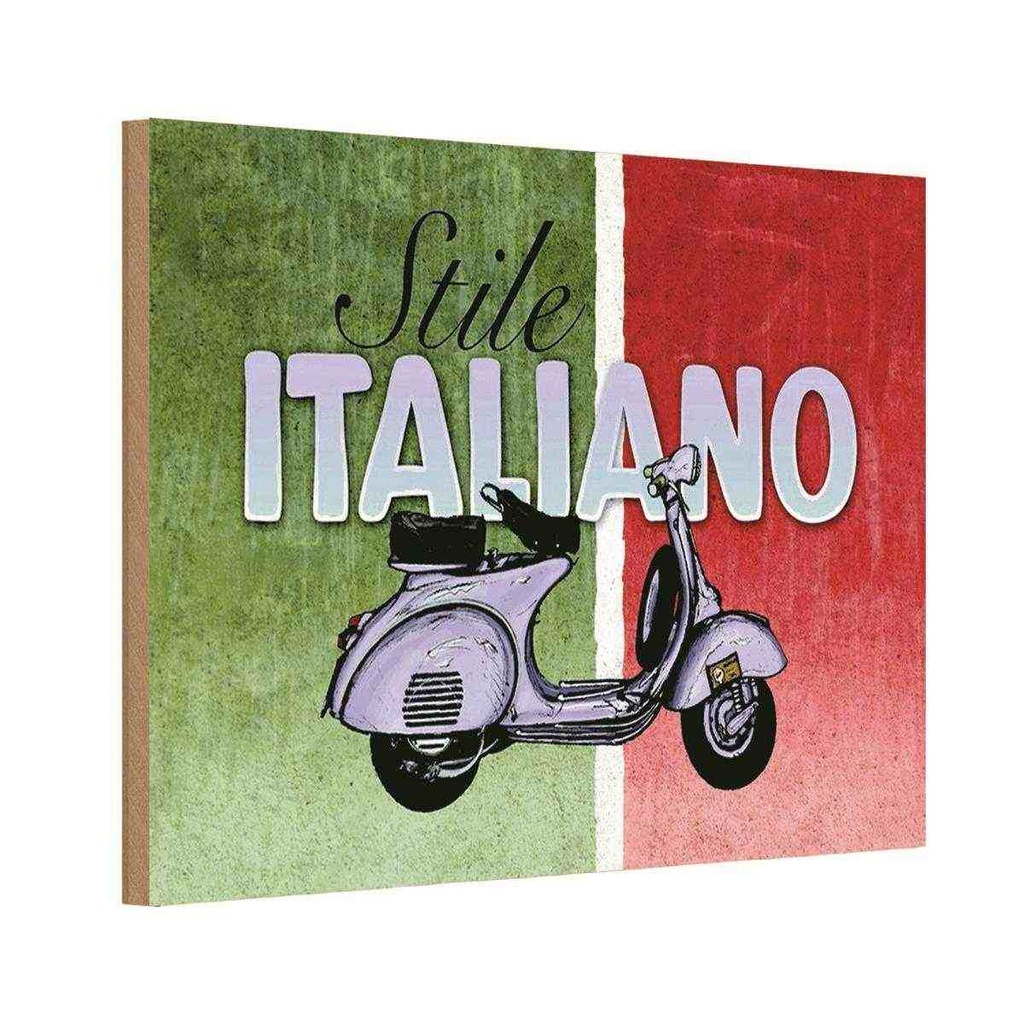 [LA-114007-H] Holzschild 20x30 cm Mofa Stile Italiano Italien Scooter Europa