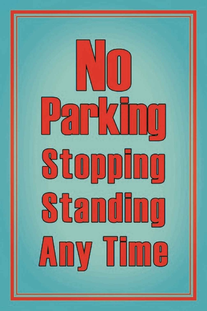 [LA-114078-H] Holzschild 30x20 cm No Parking stopping standing Parkplatzschild