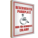Holzschild 30x20 cm Paken Parkplatz nur für Behinderte Parkplatzschild