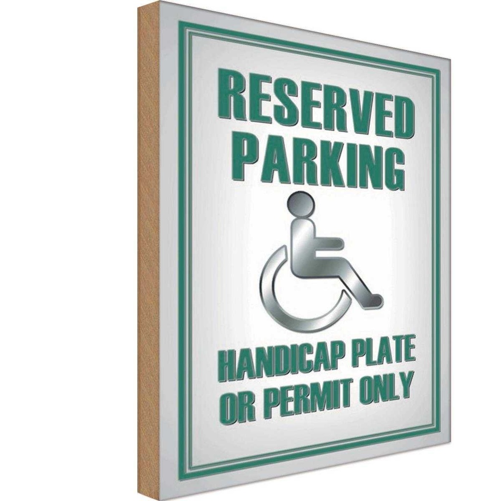 [LA-114086-H] Holzschild 30x20 cm Parking handicap plate or Parkplatzschild