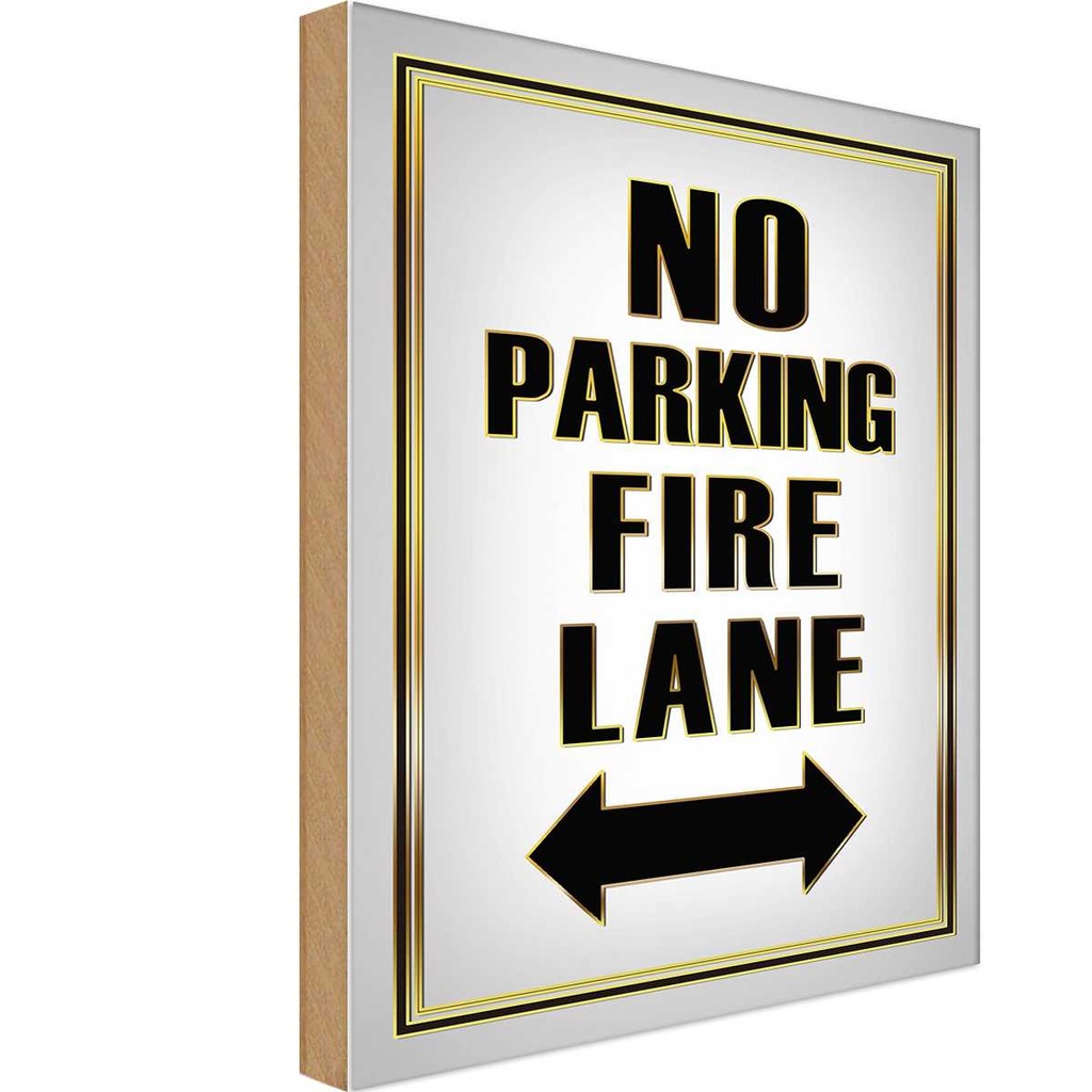 [LA-114087-H] Holzschild 30x20 cm No Parking fire lane left right Parkplatzschild
