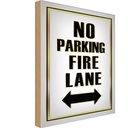 Holzschild 30x20 cm No Parking fire lane left right Parkplatzschild