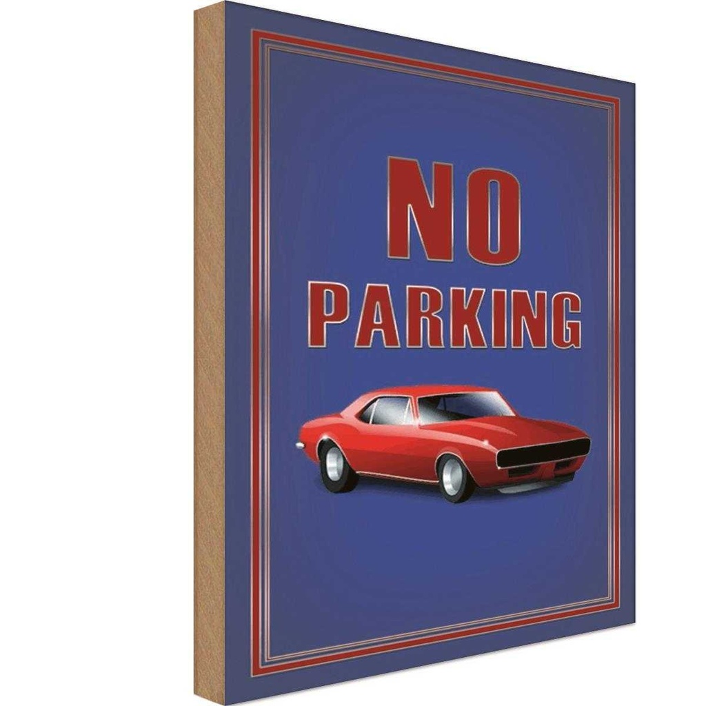 [LA-114093-H] Holzschild 30x20 cm Auto No Parking Parkplatzschild