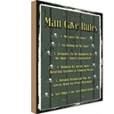 Holzschild 30x20 cm Man cave Rules no sitting Spot Dekoration