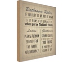 Holzschild 30x20 cm Bathroom Rules Ladies Gentlemen