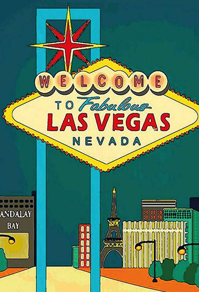 [LA-114212-H] Holzschild 30x20 cm welcome to fabulous las vegas Amerika USA