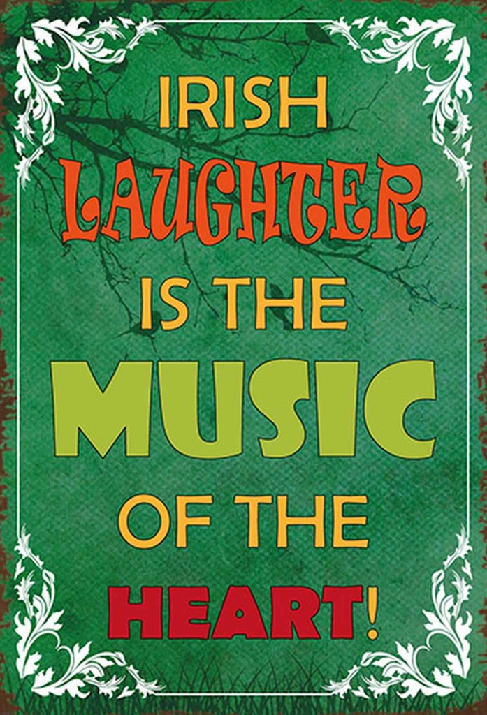 [LA-114236-H] Holzschild 30x20 cm irish laughter is the music of Dekoration