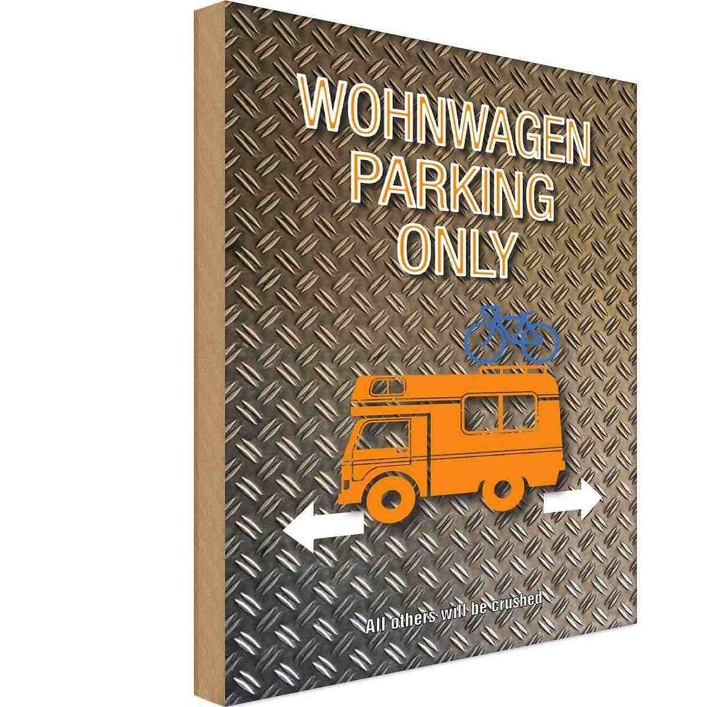 [LA-114261-H] Holzschild 30x20 cm Wohnwagen parking only Parkplatzschild