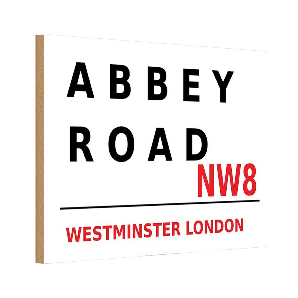 [LA-114312-H] Holzschild 20x30 cm Street Abbey Road NW8 England