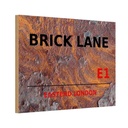 Holzschild 20x30 cm Street Brick Lane E1 England